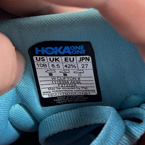 Hoka One One Clifton 8 Women Size 10 Light Blue Running Shoes - Picture 9 of 10